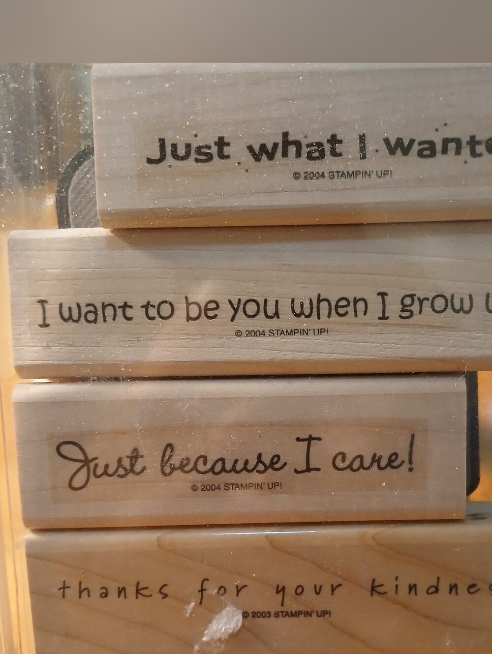 Stampin' Up! Wooden Sentiment Stamps - Sassy Sayings II Set Of 4 2003/2004